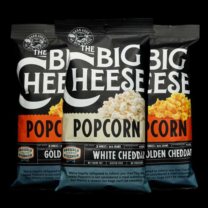 Popcorn, 1 white cheddar, 2 golden cheddar